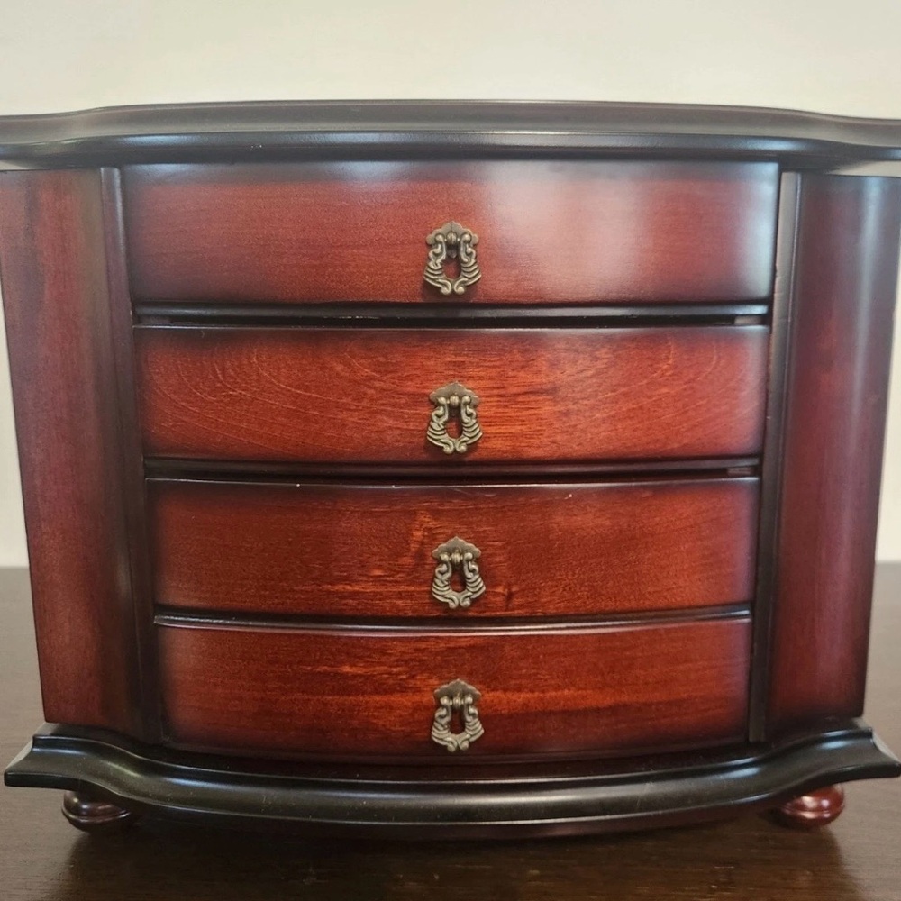 Bombay company Elegant Wooden Jewelry Box with Brass Accents